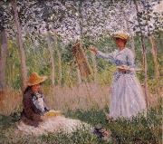 Claude Monet Suzanne Reading and Blanche Painting by the Marsh at Giverny oil painting picture wholesale